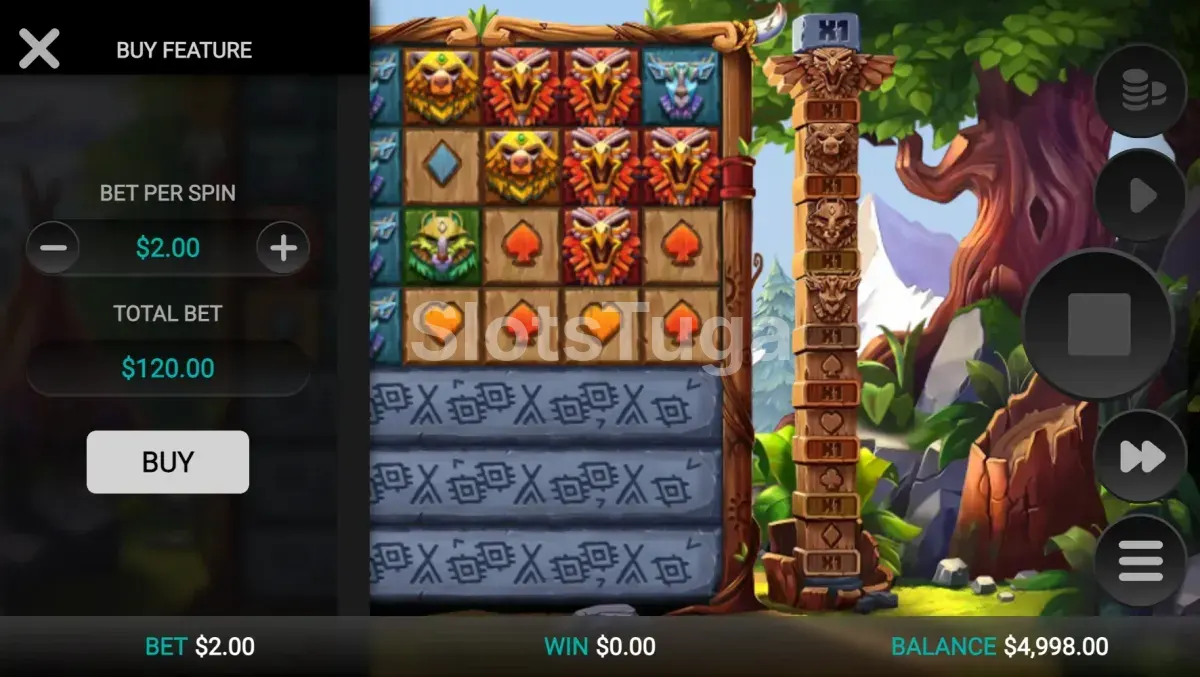 Opção de compra de bônus na Totem Guardians Dream Drop