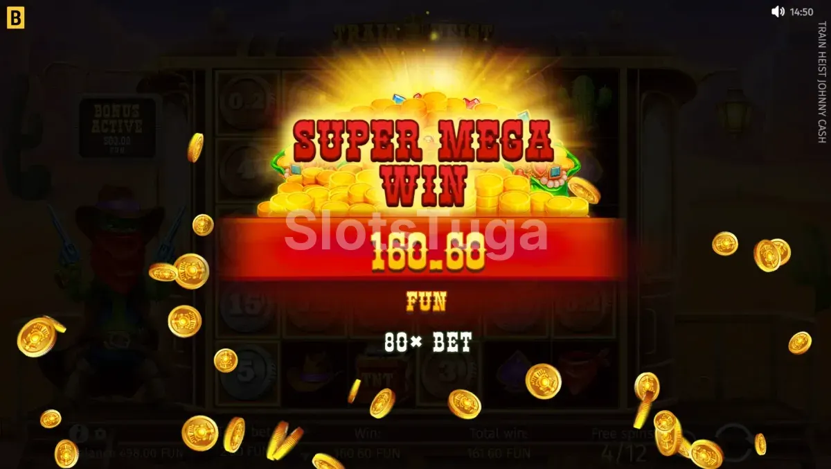 Grande vitória conquistada na slot Train Heist Johnny Cash
