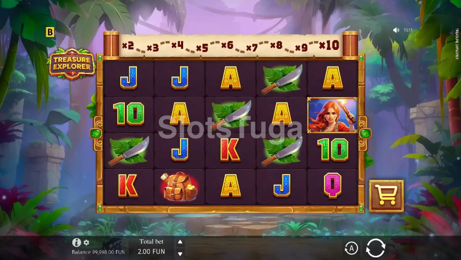 Jogo base da slot Treasure Explorer da BGaming