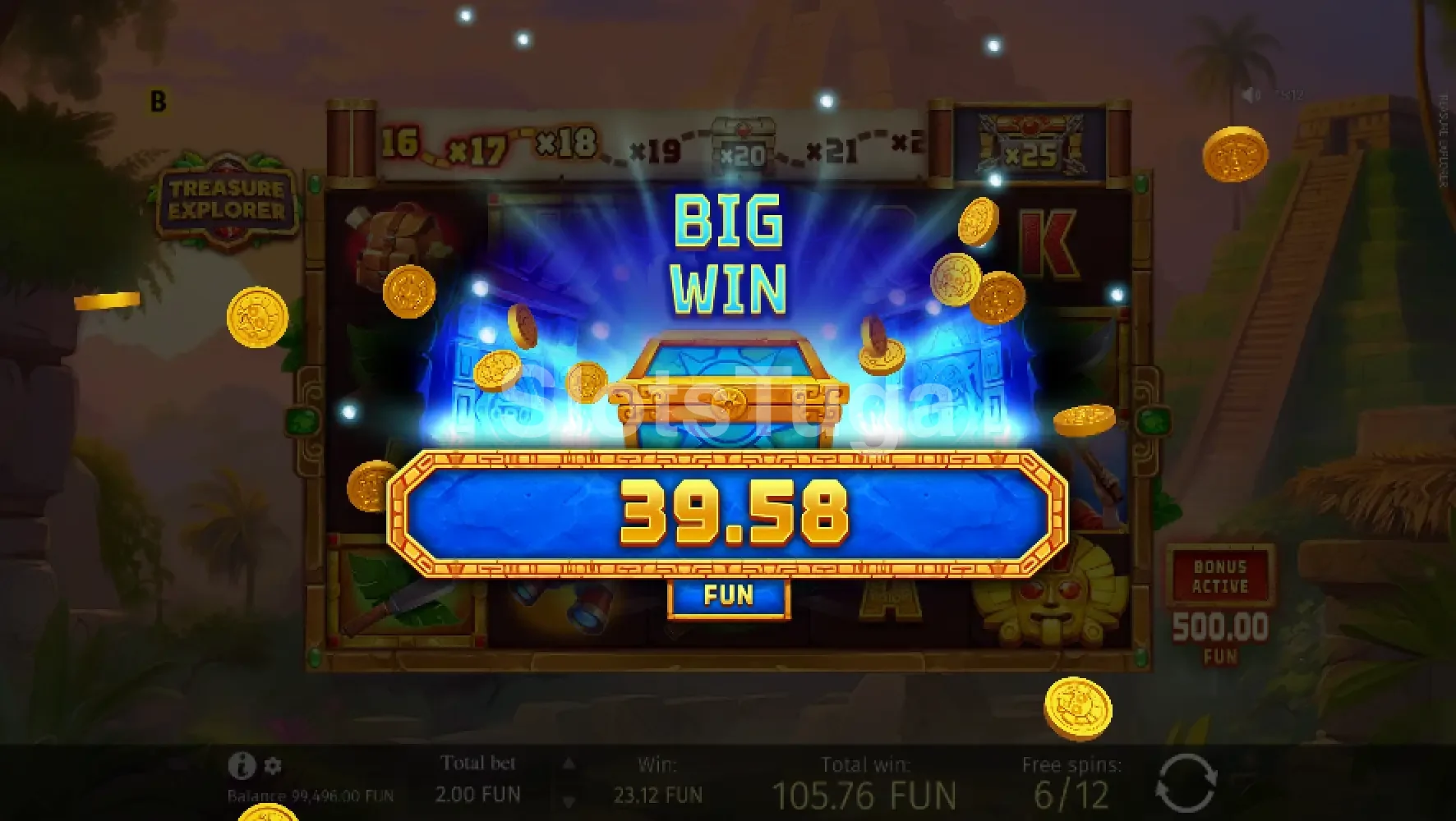 Grande vitória na slot Treasure Explorer da BGaming