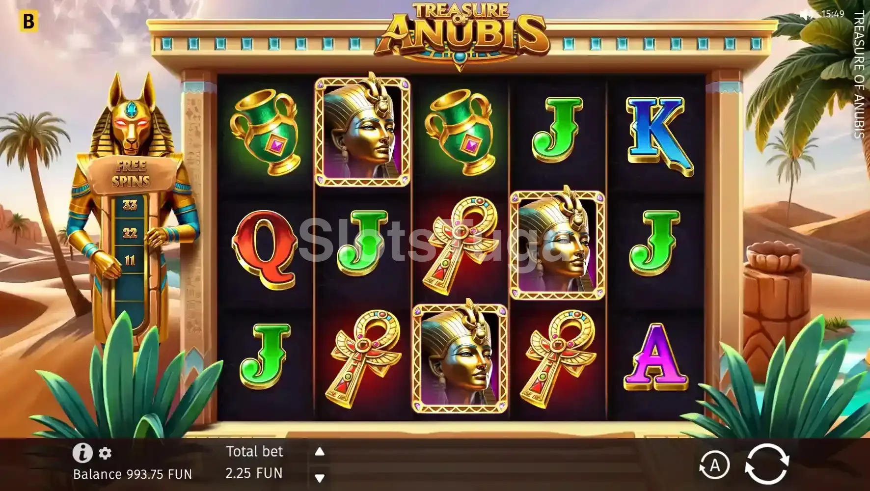 Segundo exemplo de rodada base na Treasure of Anubis