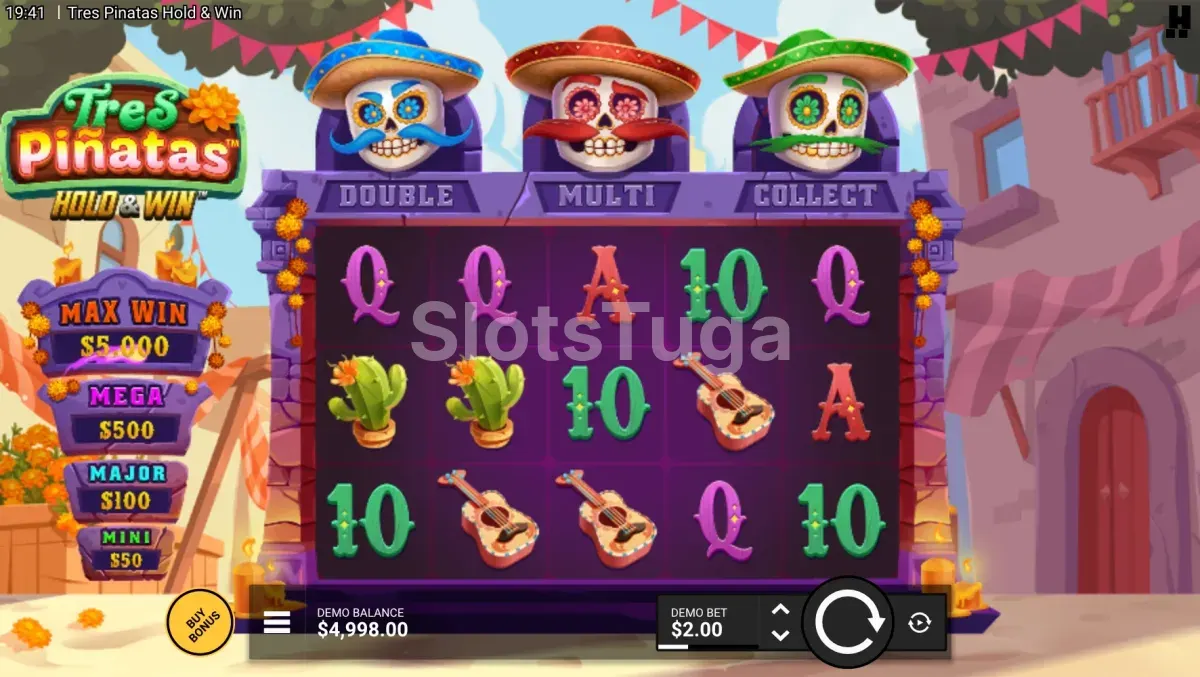 Jogo base de Tres Pinatas Hold & Win