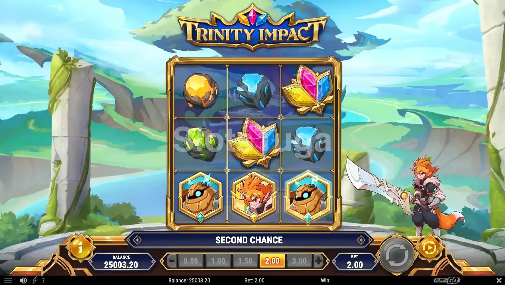 Segunda tela de gameplay da Trinity Impact mostrando os Orb Wilds em ação