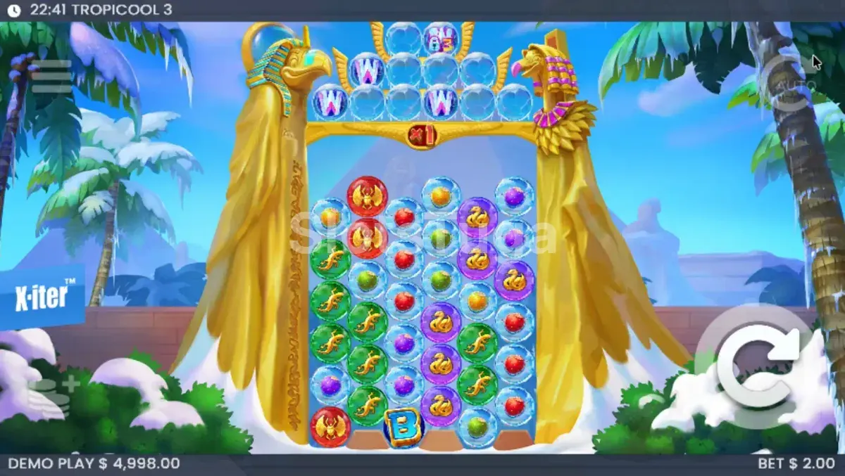 Jogo base da Tropicool 3 com grid congelado e temática de Las Vegas