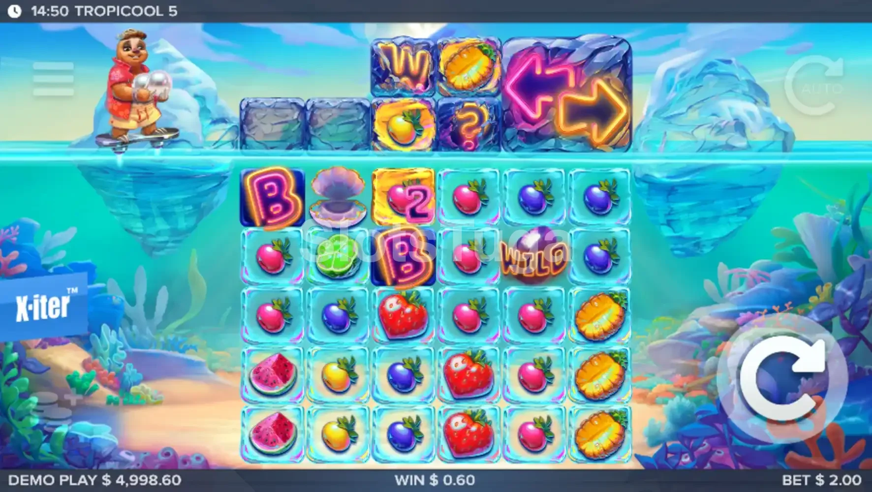 Jogo base da Tropicool 5 com grade 6x5 e Cool Reel acima