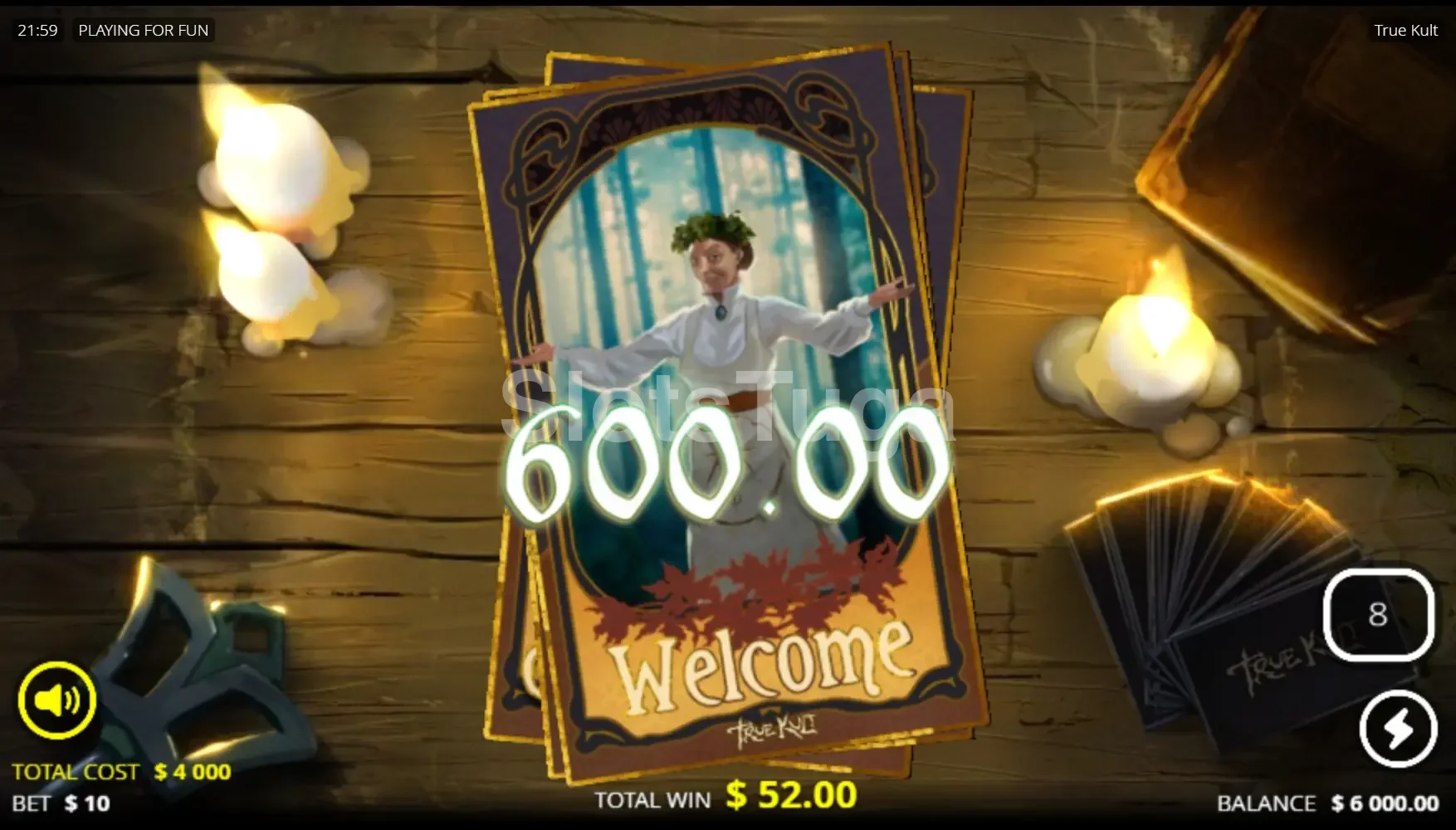 Big Win impressionante conquistado na slot True Kult