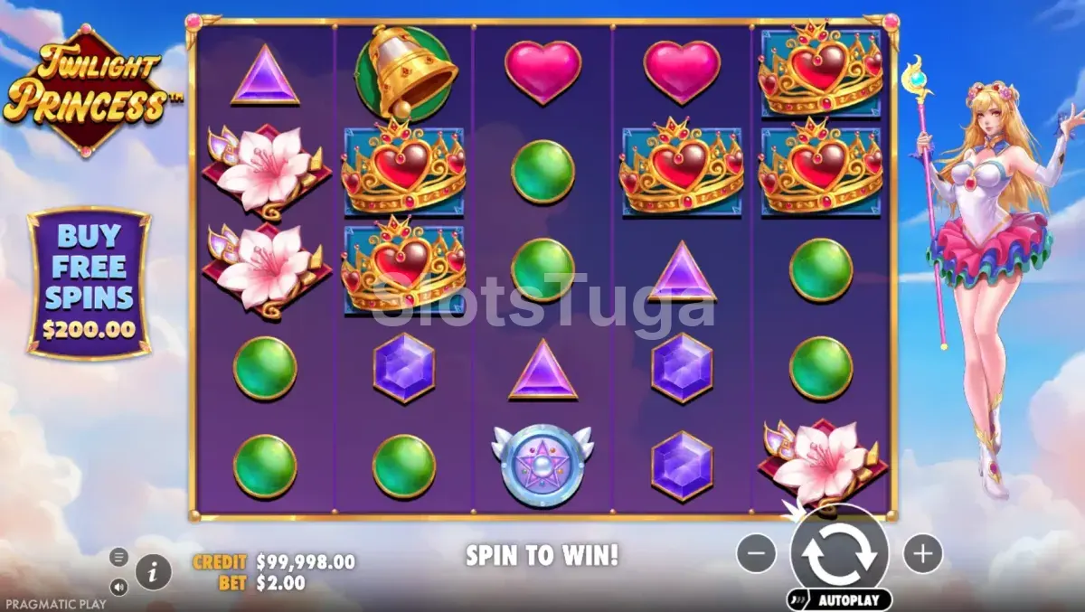 Jogo base da slot Twilight Princess com os rouleaux principais