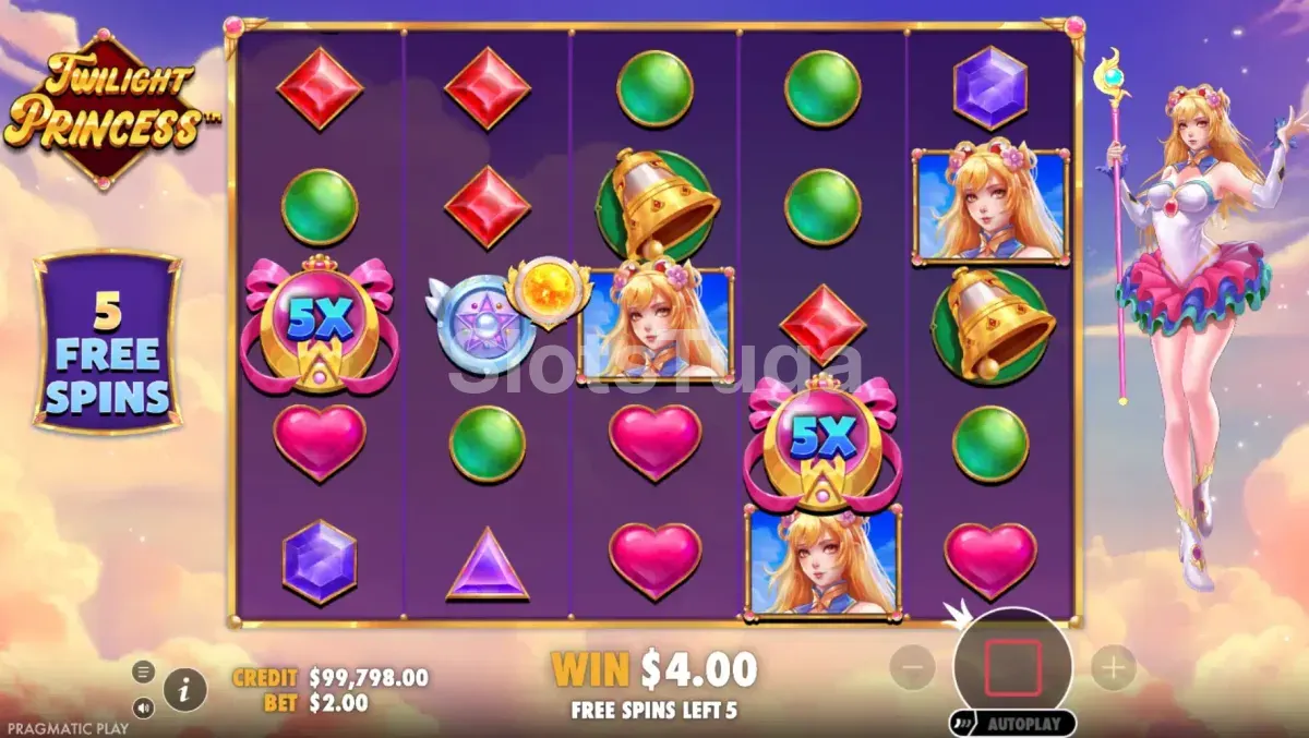 Rodadas grátis em ação na slot Twilight Princess com multiplicadores ativos