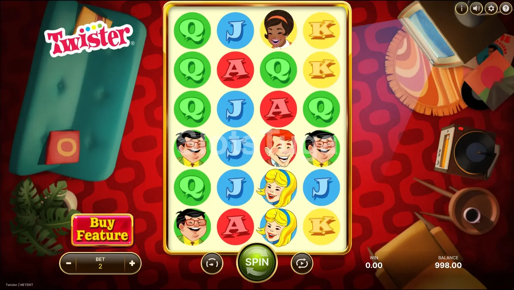 Jogo base da slot Twister da NetEnt