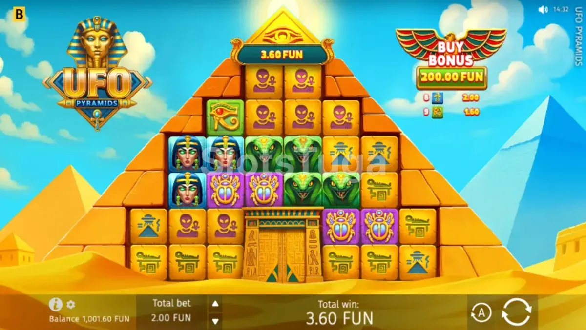 Jogo base da UFO Pyramids com layout triangular exclusivo