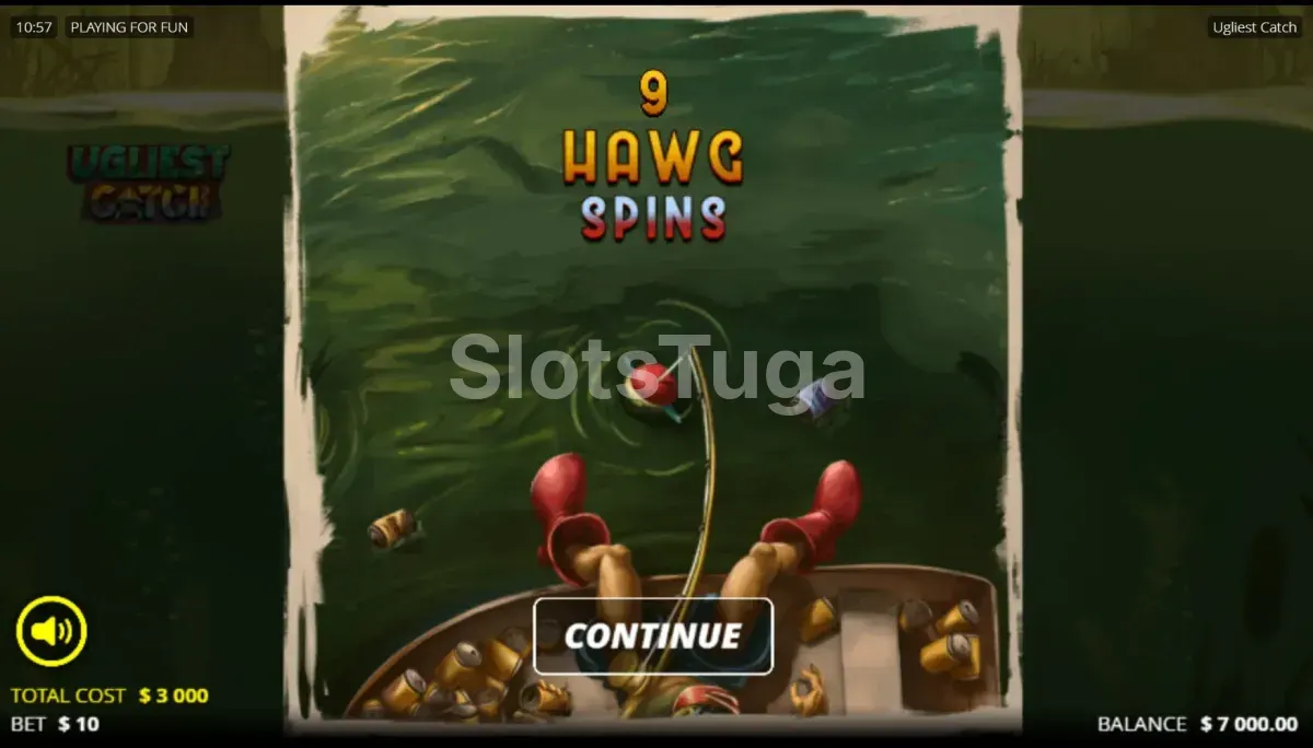 Free spins da Ugliest Catch com multiplicadores acumulados em ação