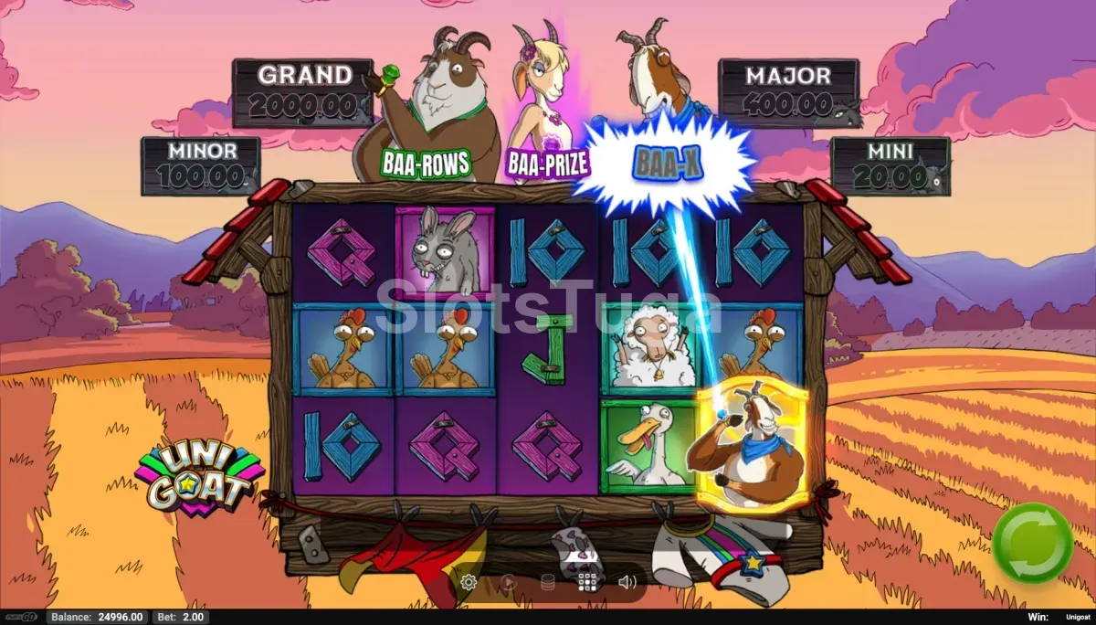 Segunda vista do jogo base de Unigoat com a grelha expandida