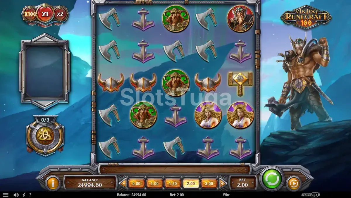 Rodada de bônus e cascatas na Viking Runecraft 100
