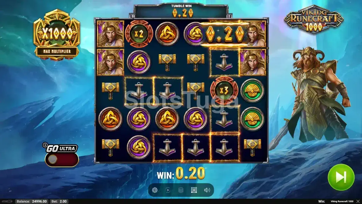 Viking Runecraft 1000 em modo de giros gratuitos com multiplicadores acumulados