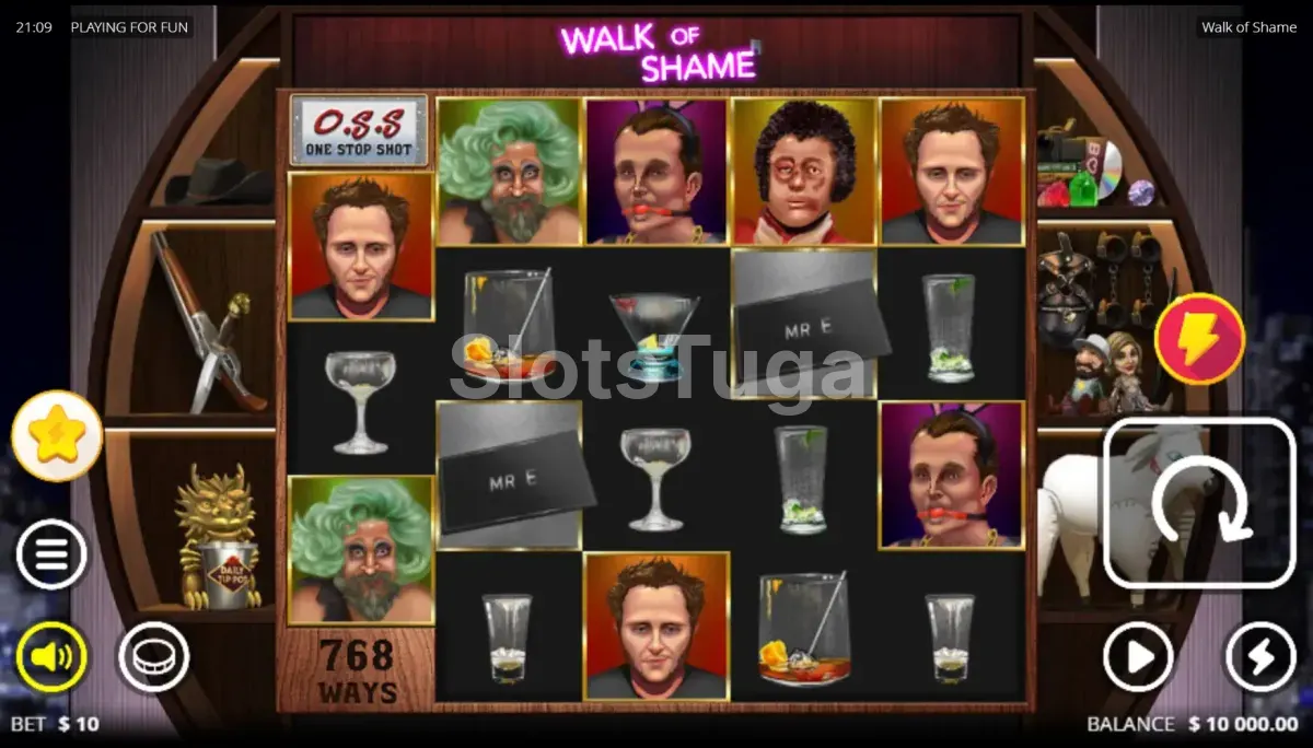 Jogo base da slot Walk of Shame da Nolimit City