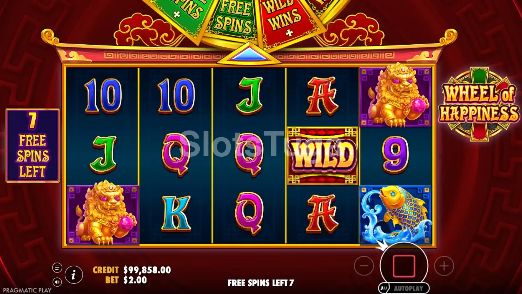 Rodadas grátis ativadas na Wheel of Happiness da Pragmatic Play