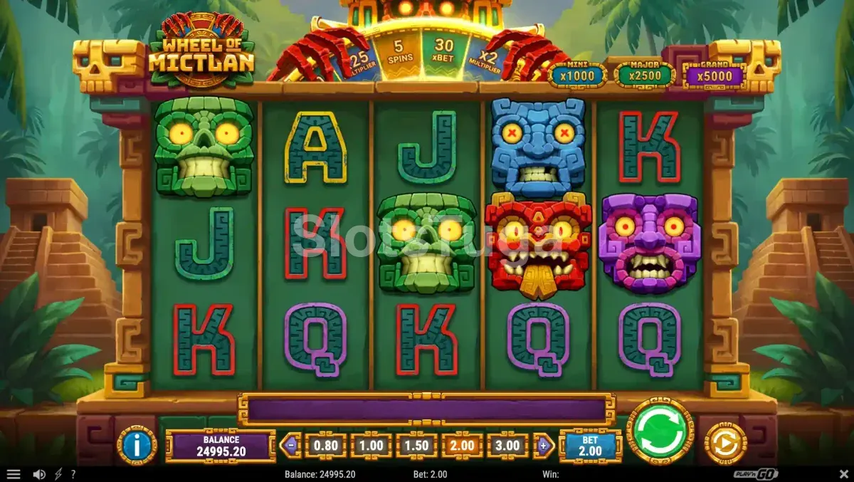 Segunda visão do jogo base da Wheel of Mictlan mostrando símbolo bônus em ação