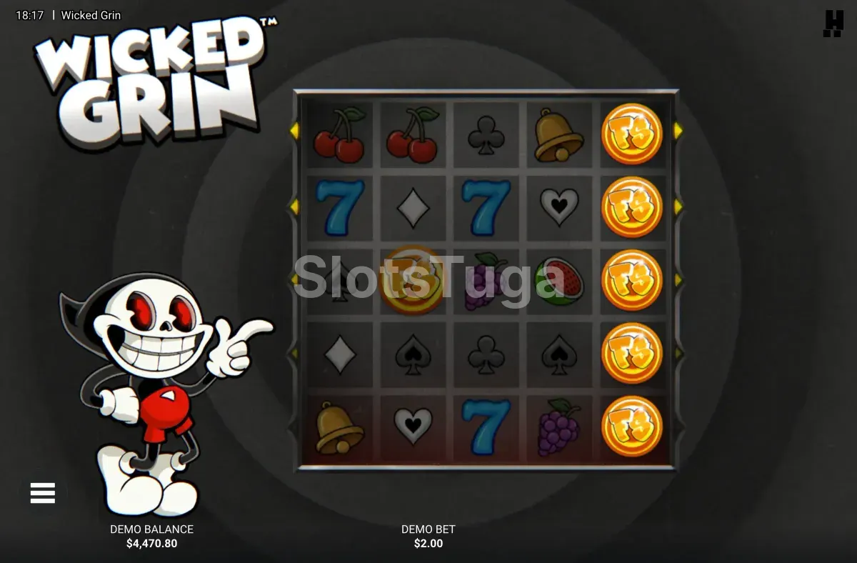 Ronda de bónus Coin Craze em Wicked Grin