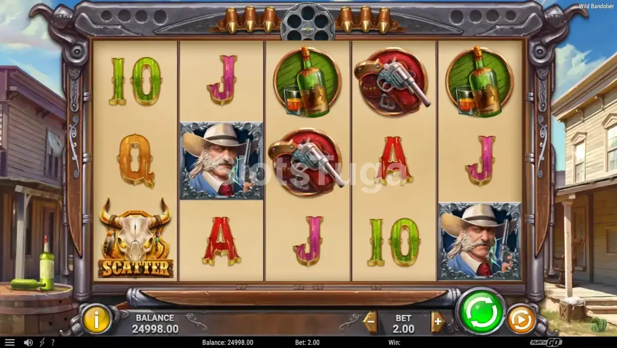 Jogo base da slot Wild Bandolier com Wild Bullets