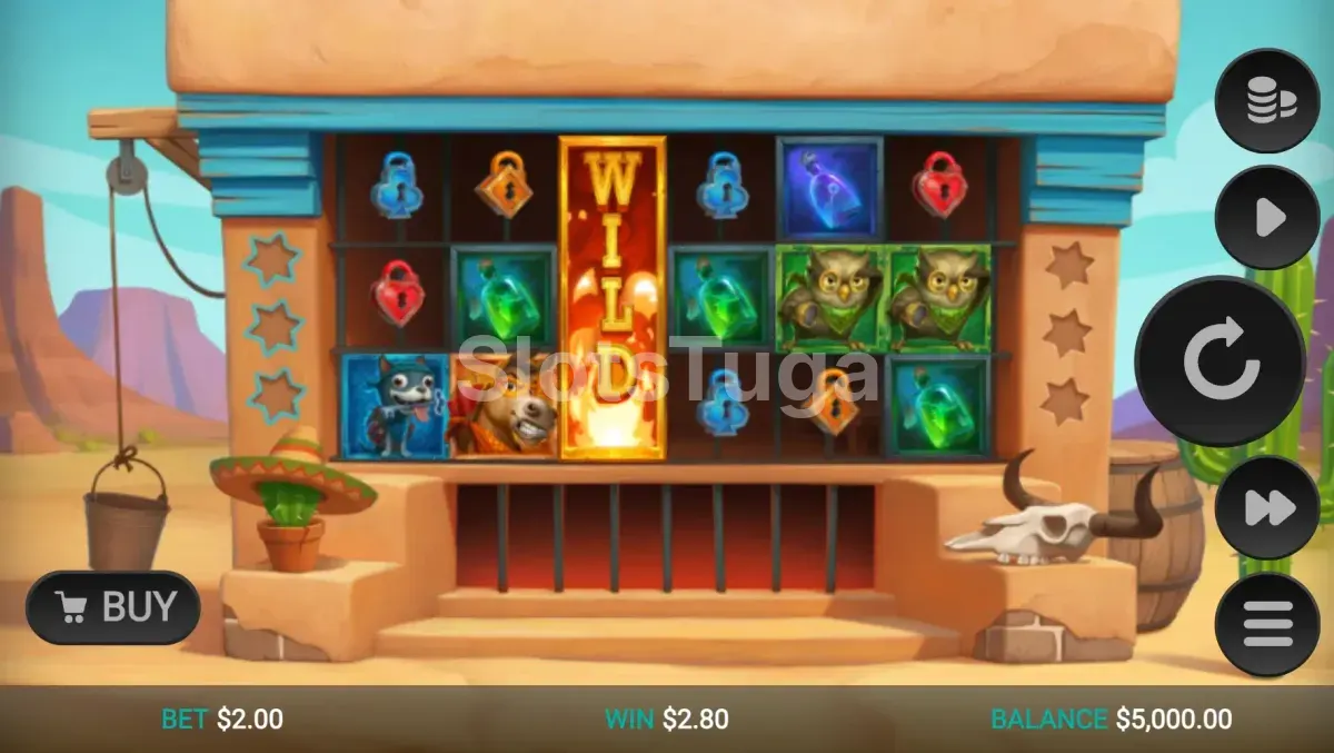 Tela principal do jogo Wild Chapo 2 com grades da prisão e personagens animados