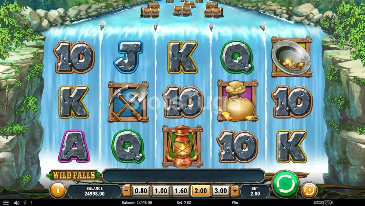 Jogo base da Wild Falls com a floresta ao fundo