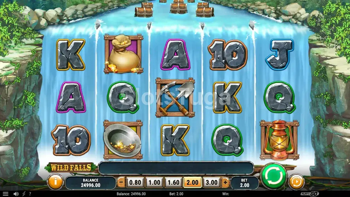 Segunda tela do jogo base da Wild Falls com símbolos especiais