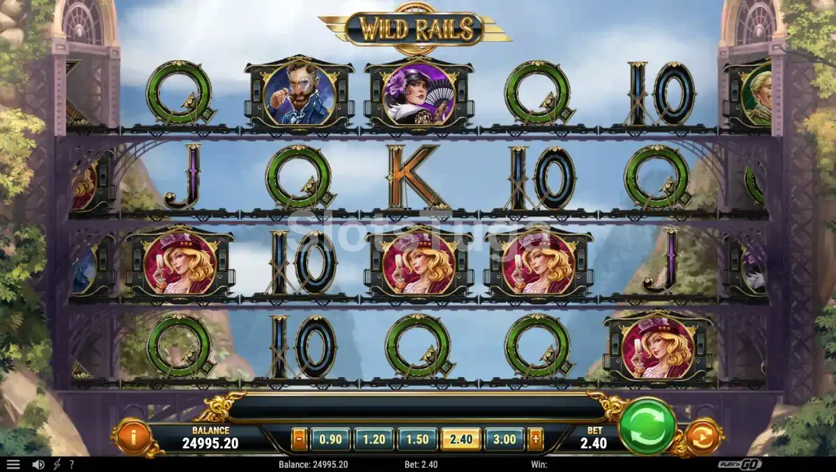 Giros Grátis em ação na slot Wild Rails com Wild Trains na tela