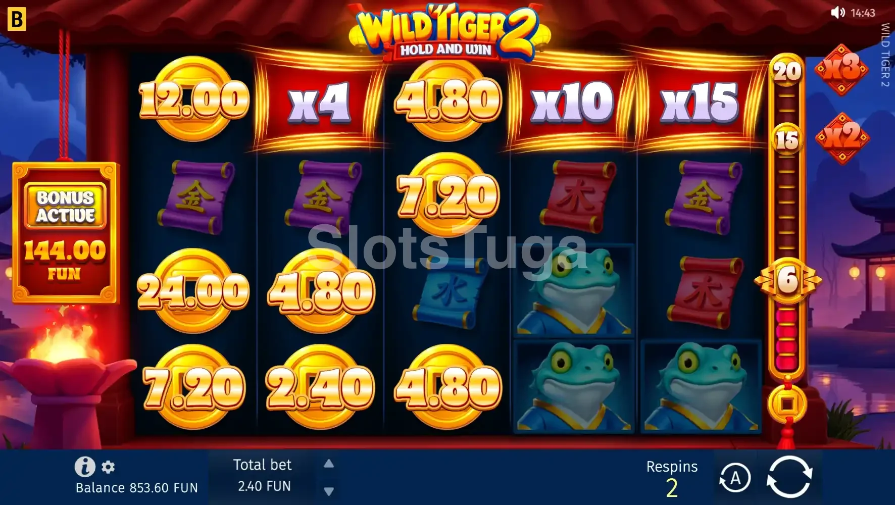 Rodadas grátis e Hold & Win em ação na Wild Tiger 2