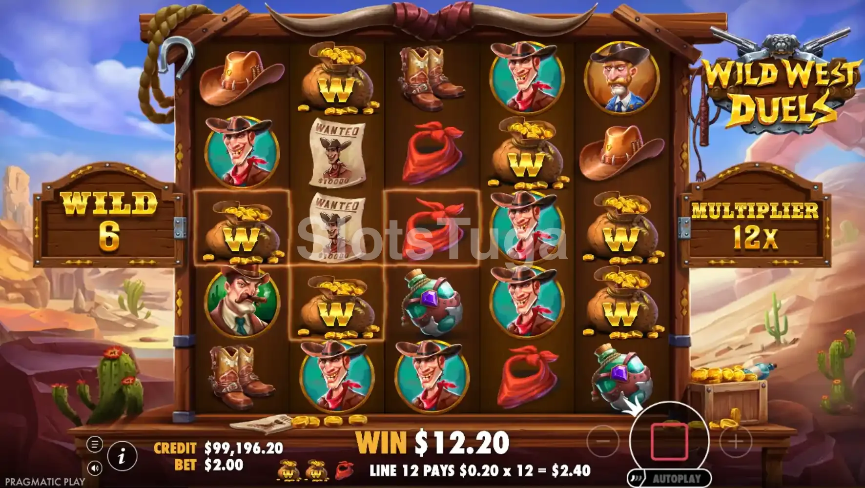Round de giros grátis em andamento na slot Wild West Duels