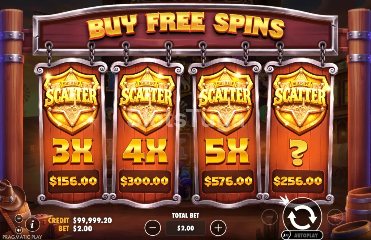 Ecrã de compra de bónus de Wild West Standoff