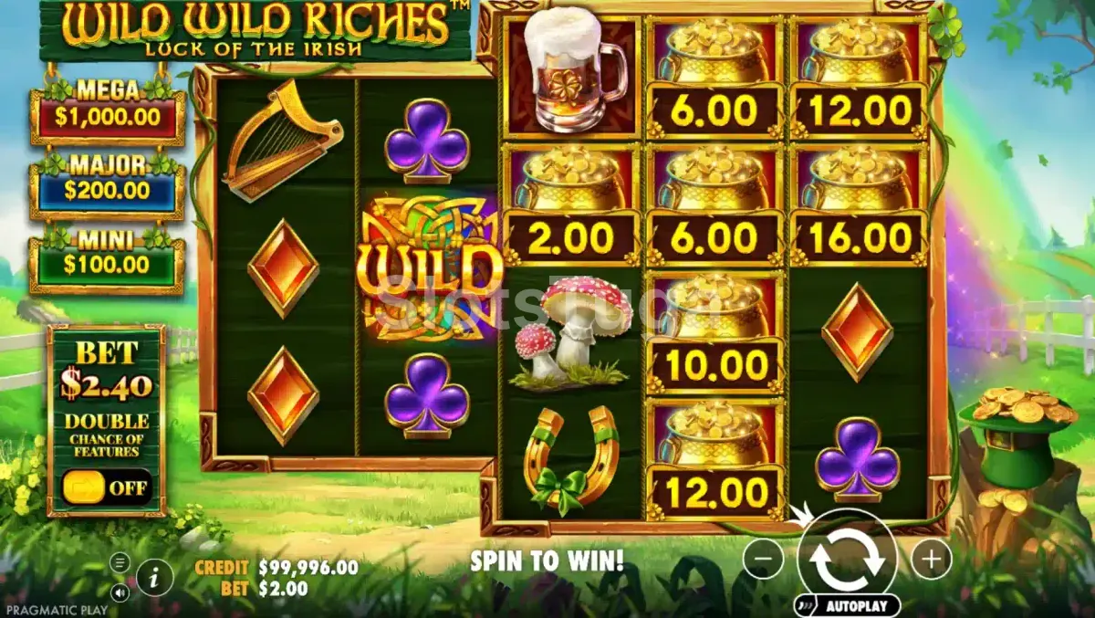 Rodadas bônus da Wild Wild Riches com Money Symbols acumulando valores