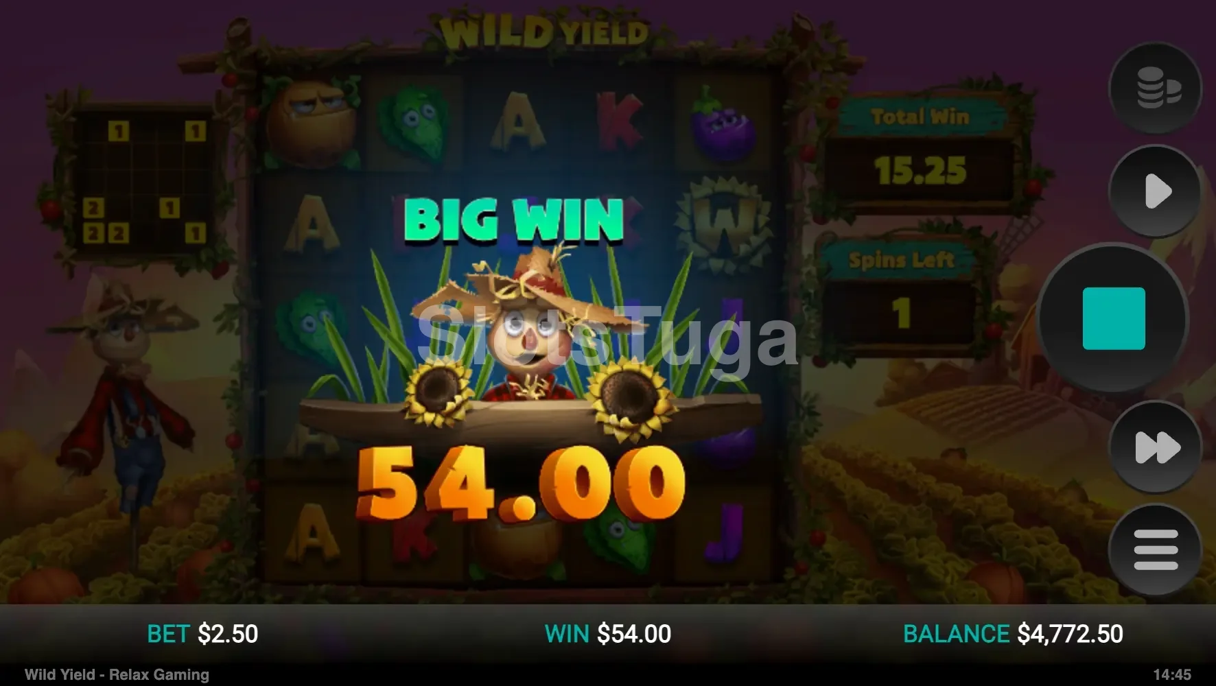 Grande vitória no Wild Yield com multiplicadores ativados