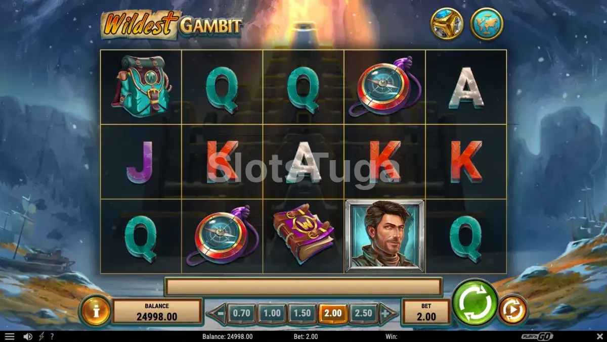 Tela principal do slot Wildest Gambit com os personagens Wilde em ação