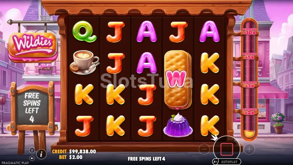 Rodadas grátis em andamento na slot Wildies