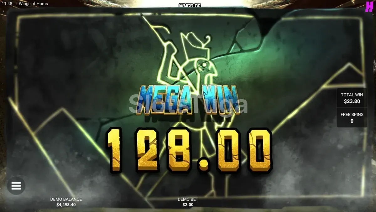 Big win no Wings of Horus com a grade repleta de símbolos convertidos