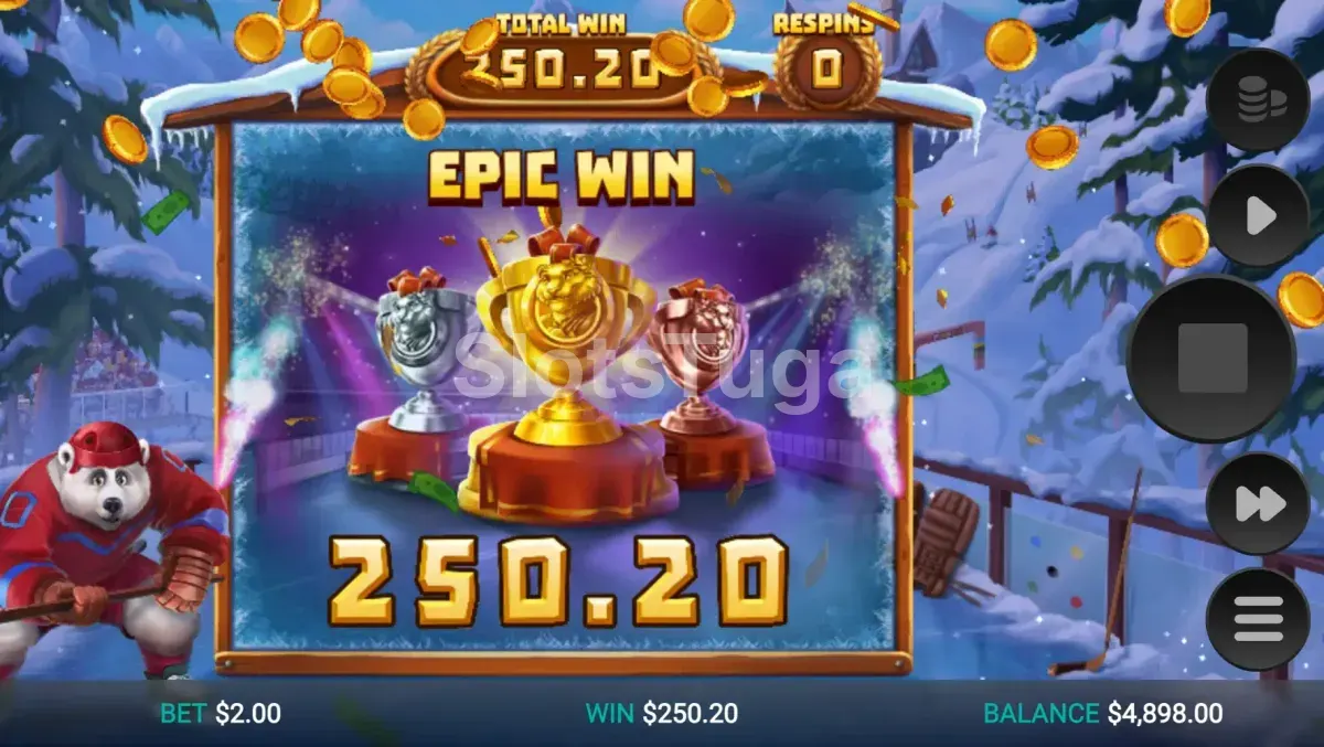 Big win no Winter Champions mostrando o potencial máximo do jogo
