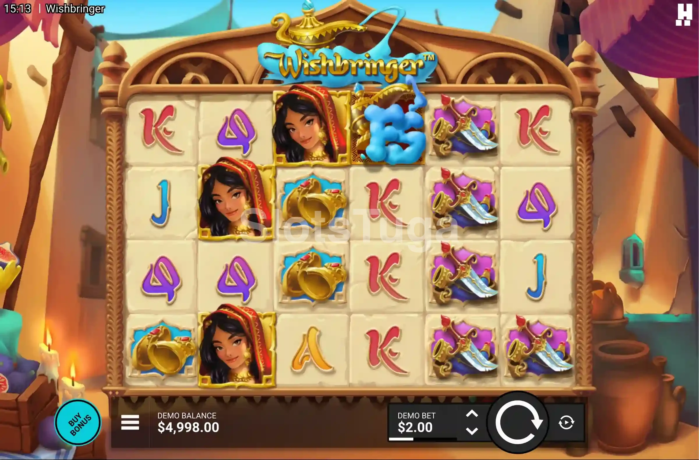 Jogo base da slot Wishbringer da Hacksaw Gaming