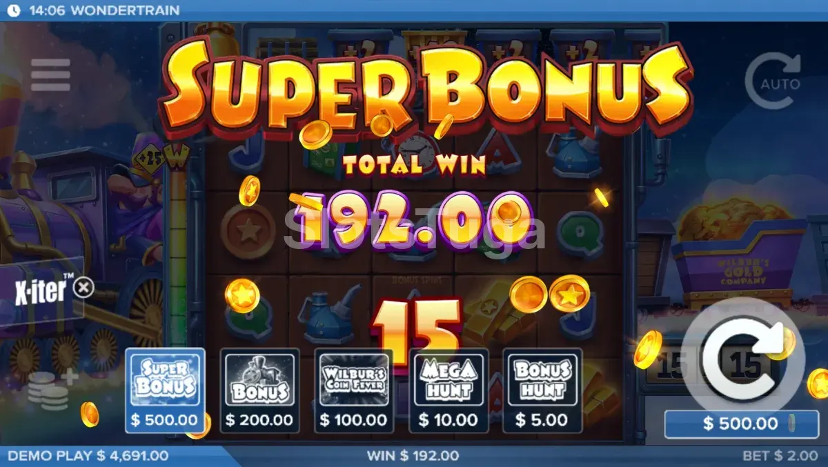 Ganho grande em Wonder Train com o multiplicador global aplicado