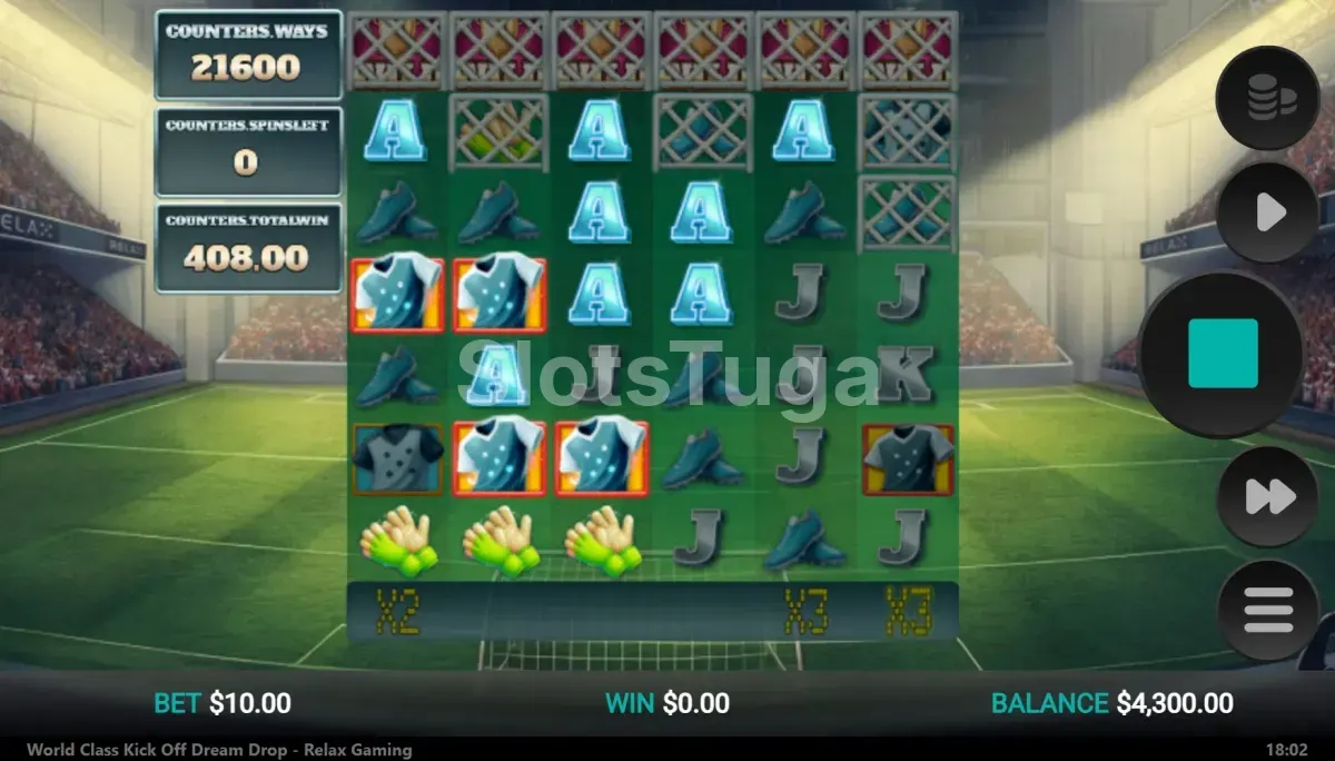 Rodada de giros grátis da World Class Kick Off Dream Drop com multiplicadores