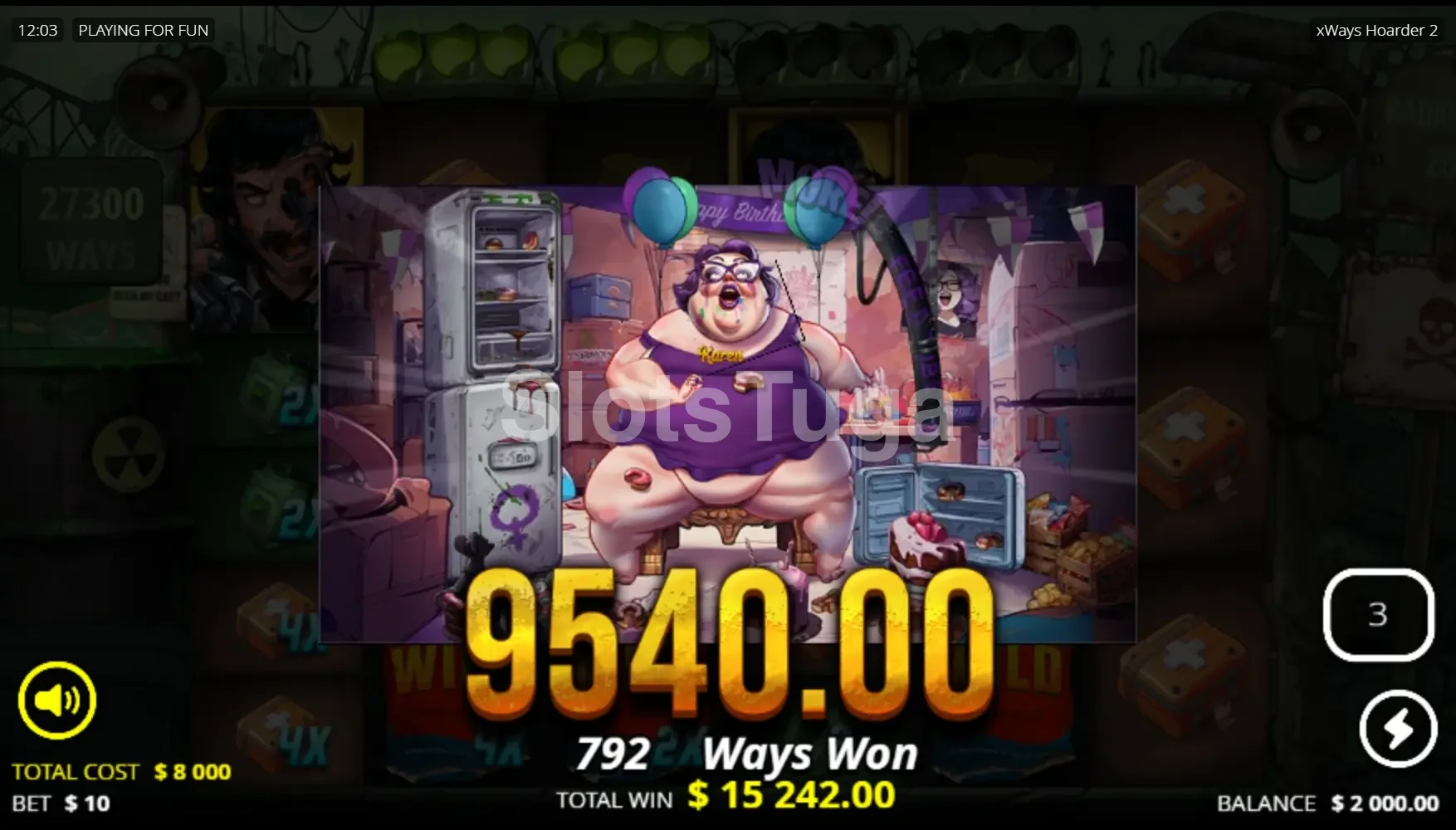 Grande vitória na xWays Hoarder 2 com multiplicador alto na tela