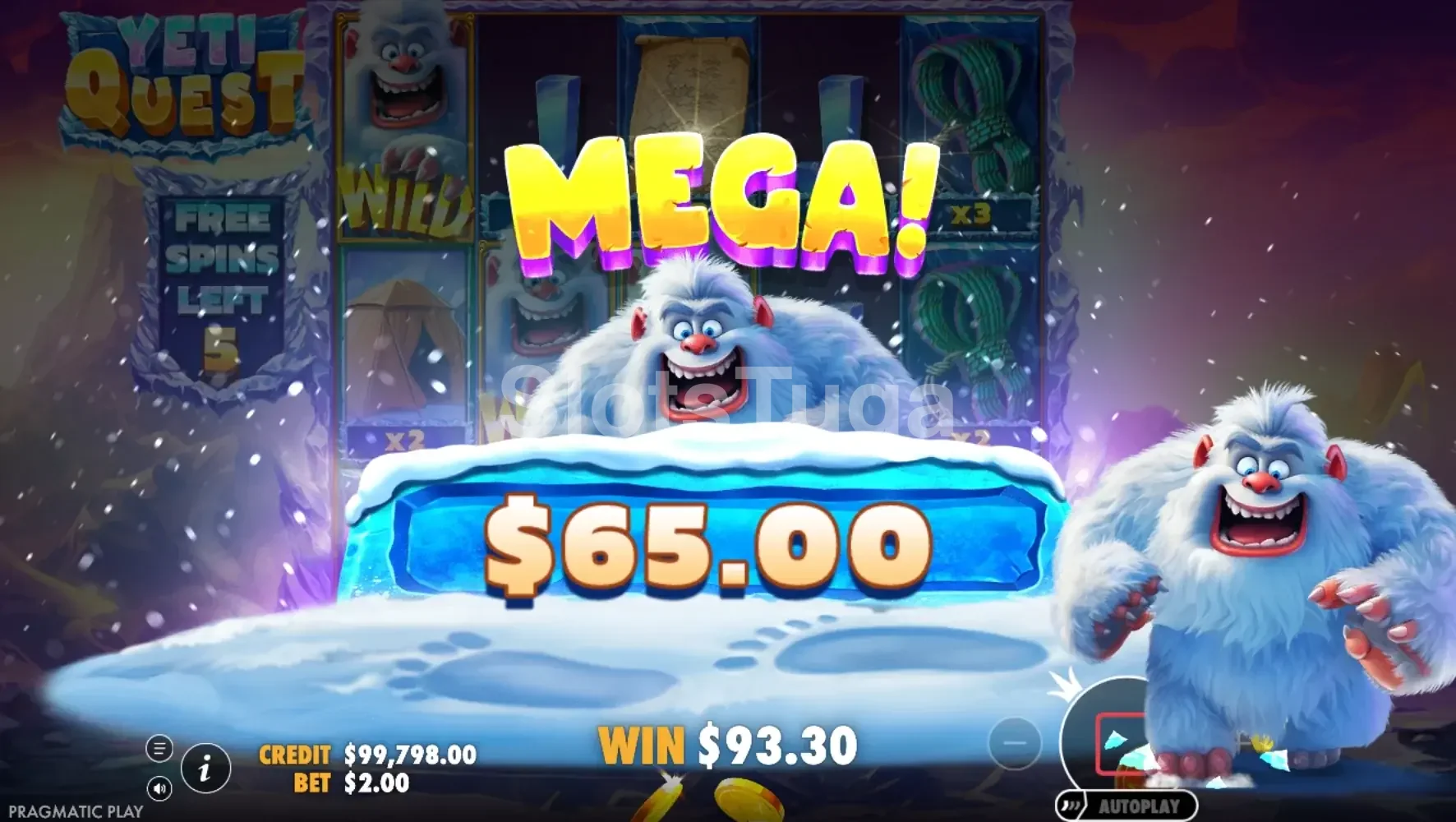 Big win no Yeti Quest com multiplicadores empilhados em ação