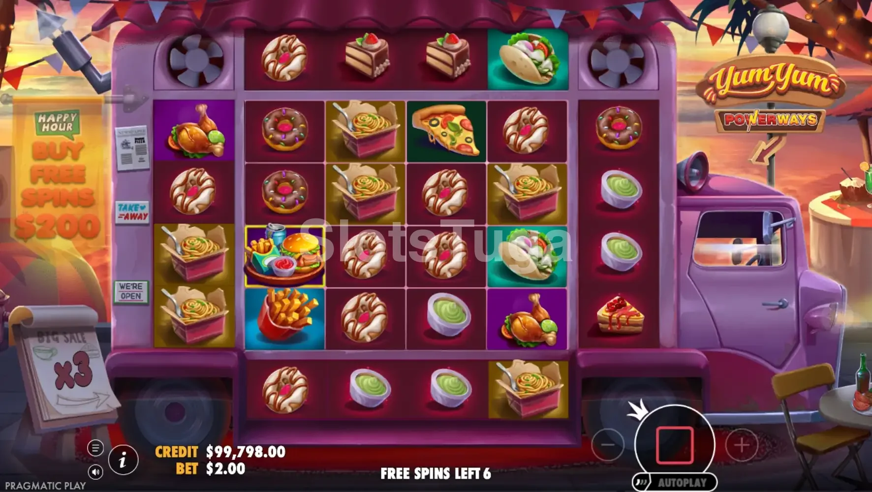Rodada de free spins ativada na slot Yum Yum Powerways