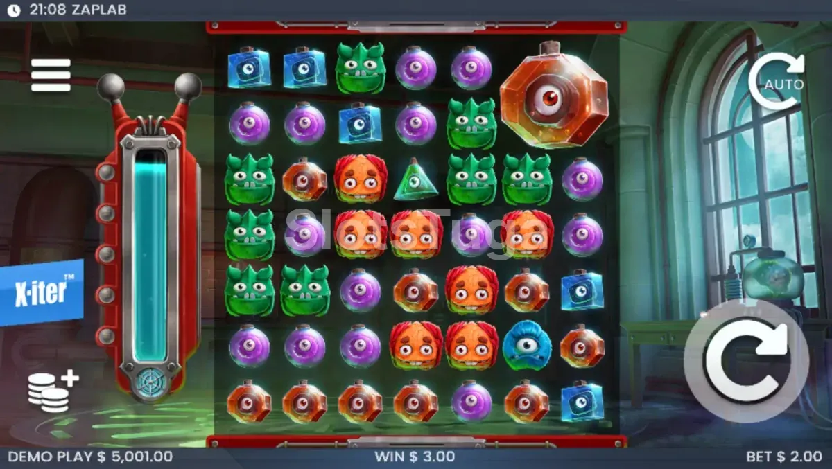 ZapLab jogo base com grid 7x7 e monstros olhudos