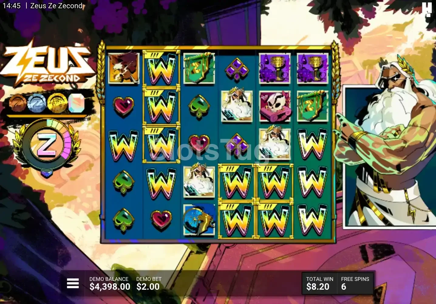 Rodadas grátis da slot Zeus Ze Zecond com multiplicadores e animações de raios