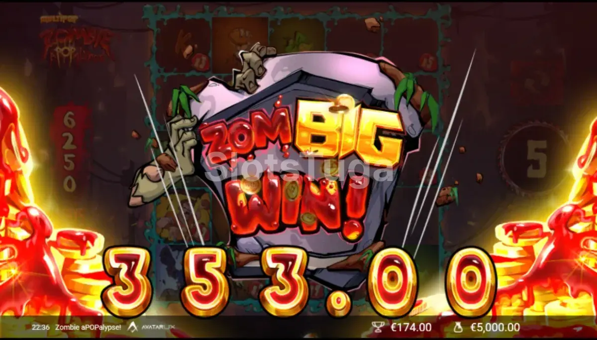 Big win na Zombie APOPalypse com multiplicadores no máximo